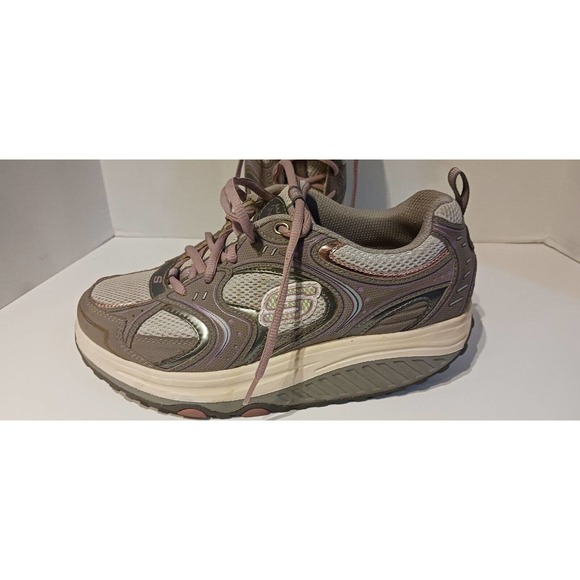 Women’s Skechers Shape Ups‎ Curved Toning Walking Shoes Size 8 Gray & Pink - Picture 8 of 15